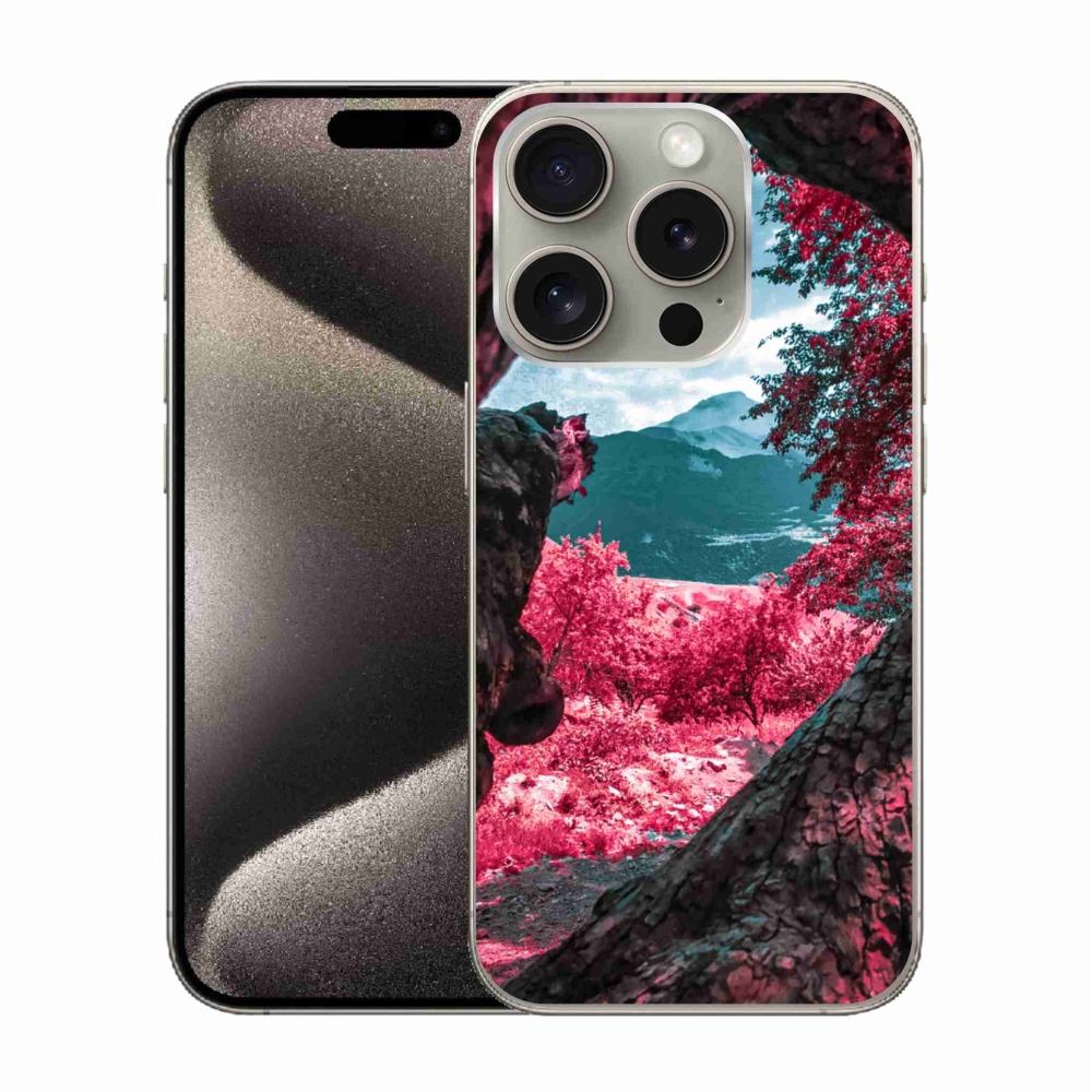 Zselés borítás mmCase iPhone 15 Pro készülékhez - hegyi kilátás