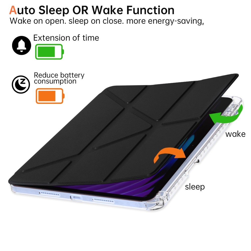 Origami intelligens pozicionáló tok Xiaomi Pad 7/7 Pro táblagéphez - fekete