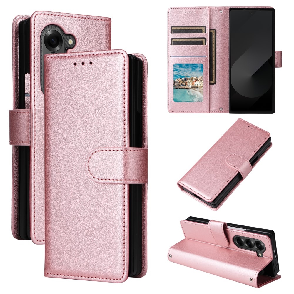 Tárcás könyvtáska Samsung Galaxy Z Fold6 5G - rózsa arany