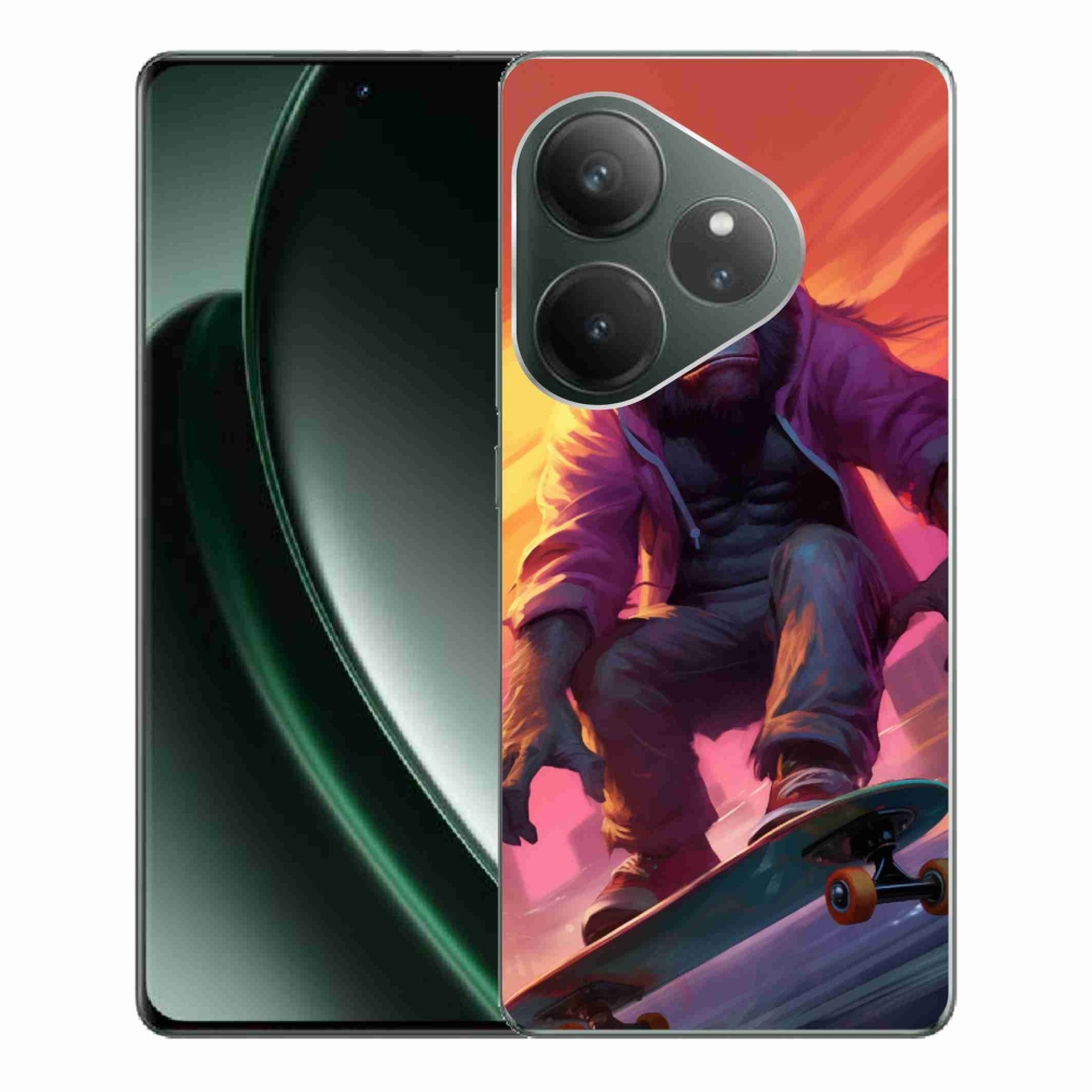 Gél borítás mmCase a Realme GT 6 5G/GT 6T 5G számára - gorilla a gördeszkán
