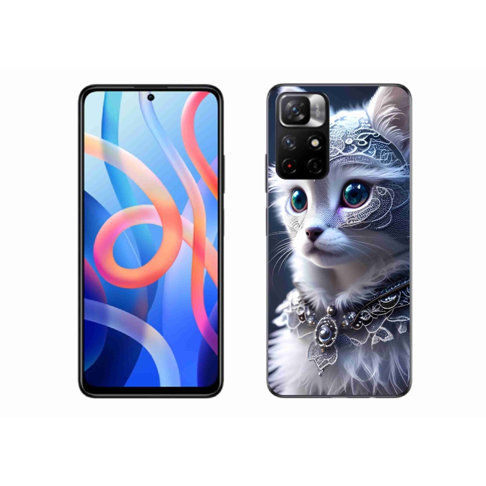 Gél borítás mmCase a Xiaomi Redmi Note 11S 5G-hez - fehér macska