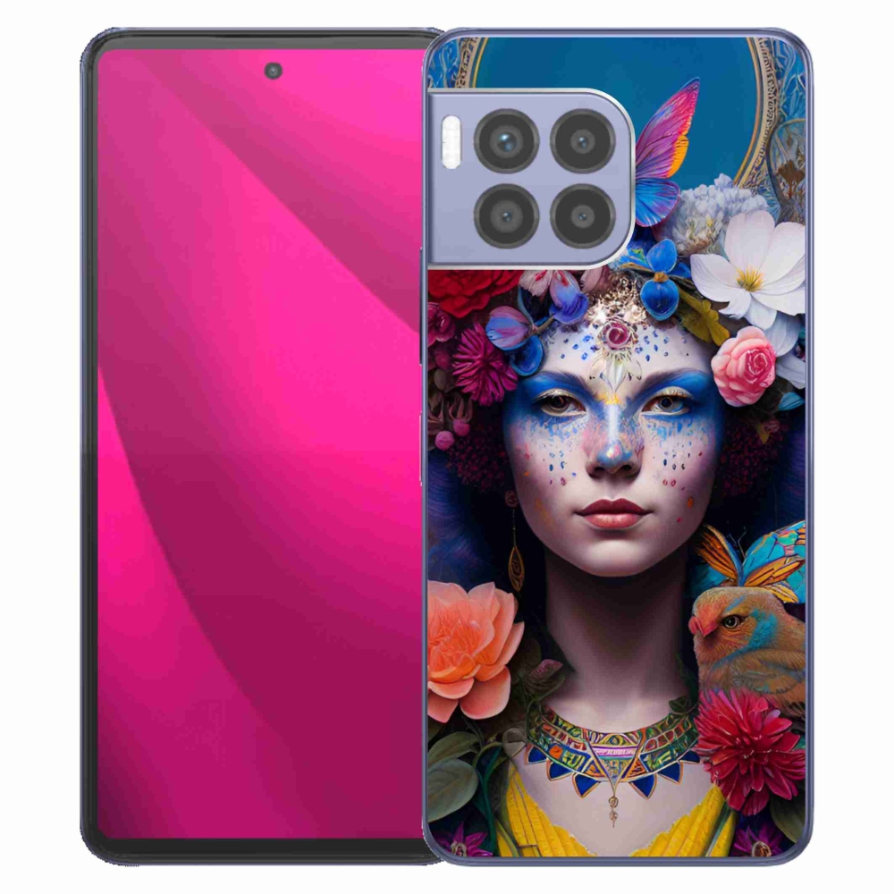 Zselés borító mmCase a T-Mobile T Phone 2 Pro készülékhez - nő virágokkal