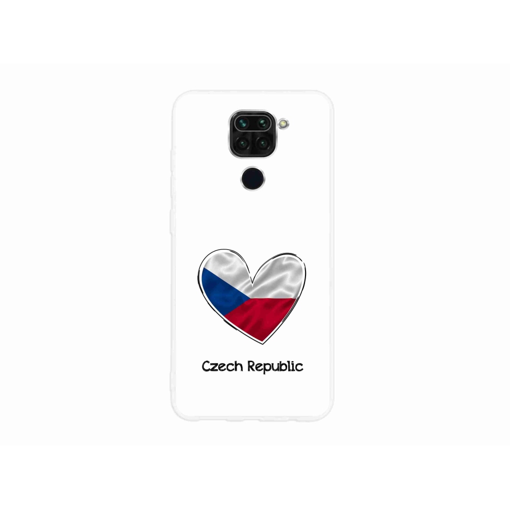 Gél borító mmCase a Xiaomi Redmi Note 9-hez - szív zászló fehér háttérrel