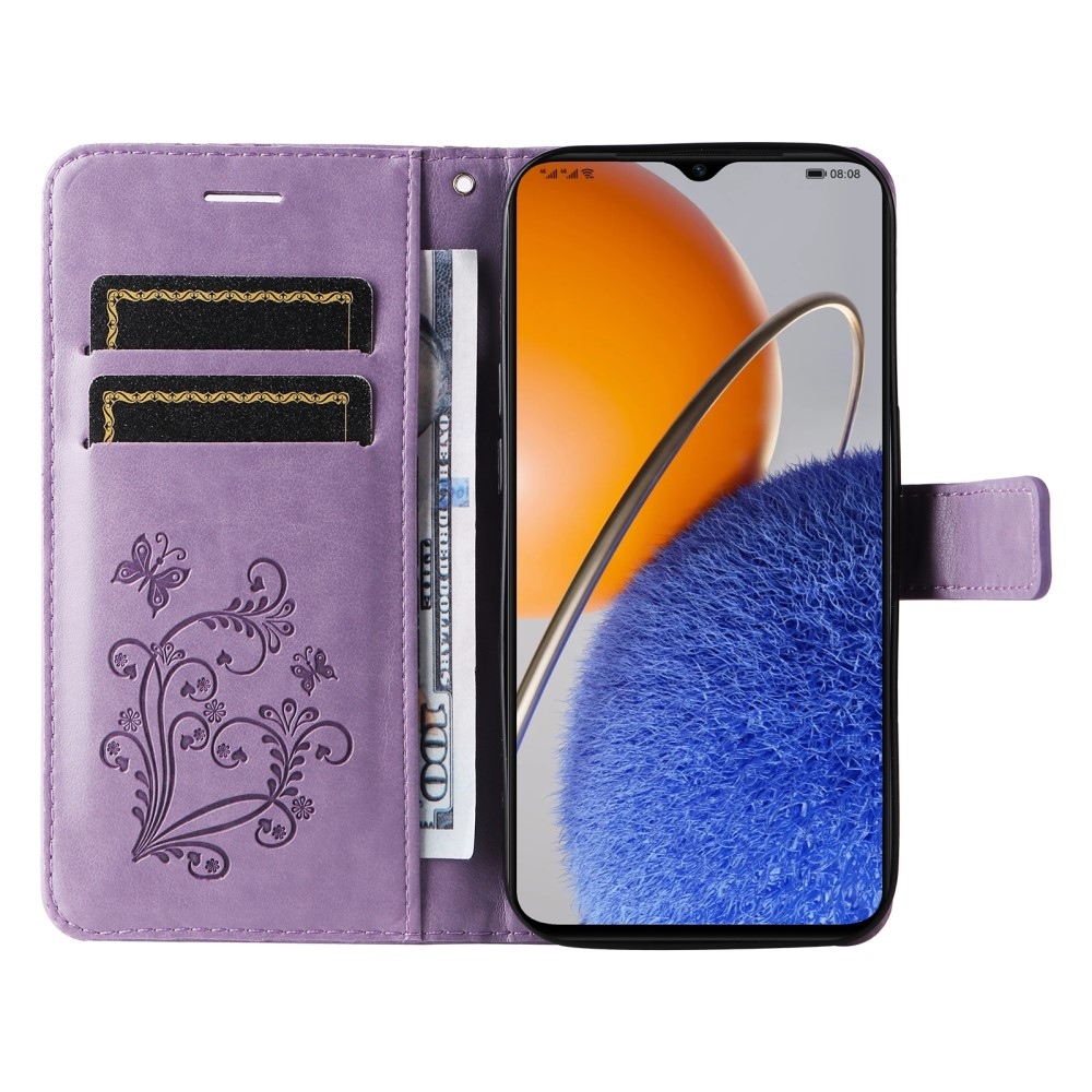 Nagy pillangó könyv tok Huawei Nova Y61-hez - lila