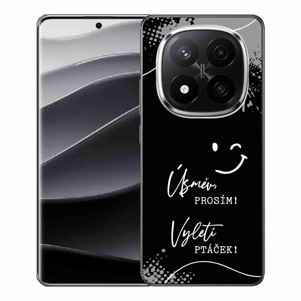 Gél borítás mmCase a Xiaomi Redmi Note 14 Pro+ 5G számára - vicces szöveg 4 fekete háttérrel