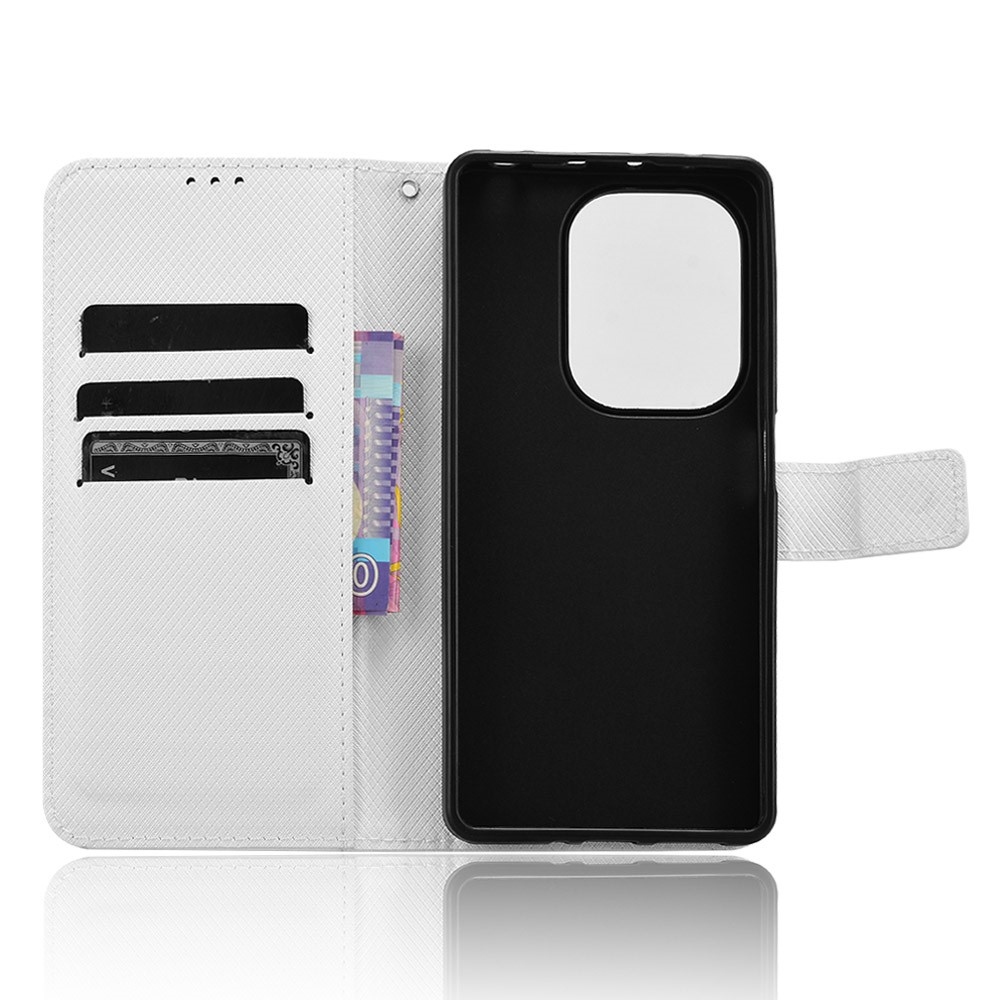 Gyémánt könyv tok Xiaomi Redmi Note 14S/Note 13 Pro 4G/Poco M6 Pro - fehér