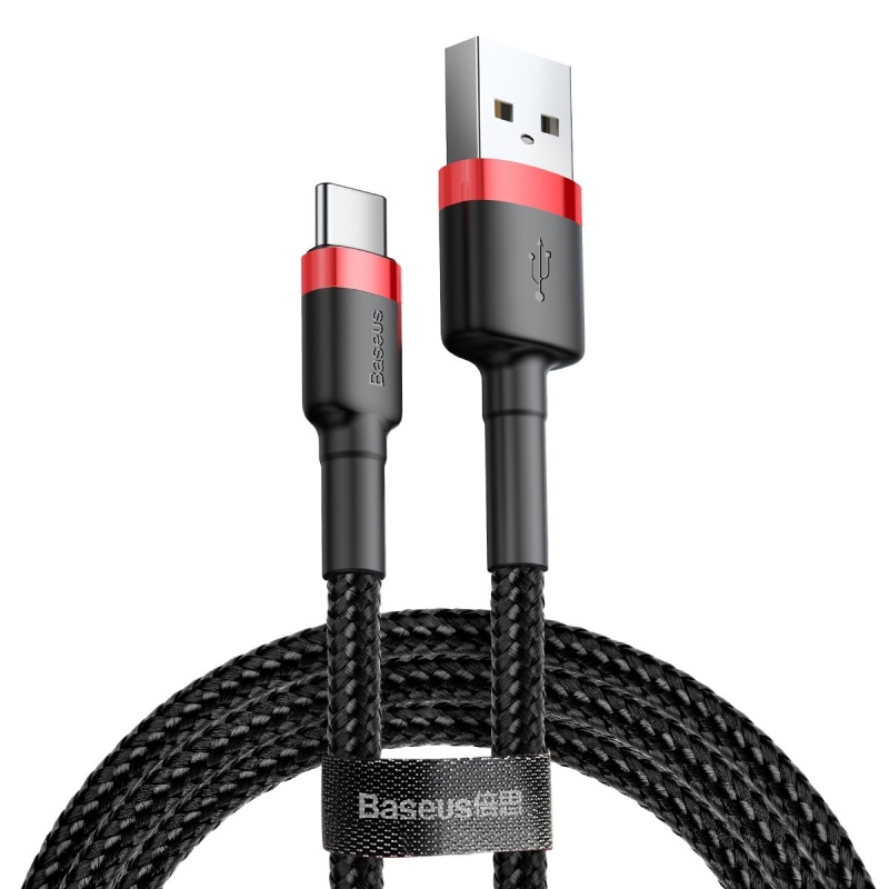 Baseus Cafule sorozatú adatkábel USB-A - USB-C 2A 3m piros/fekete