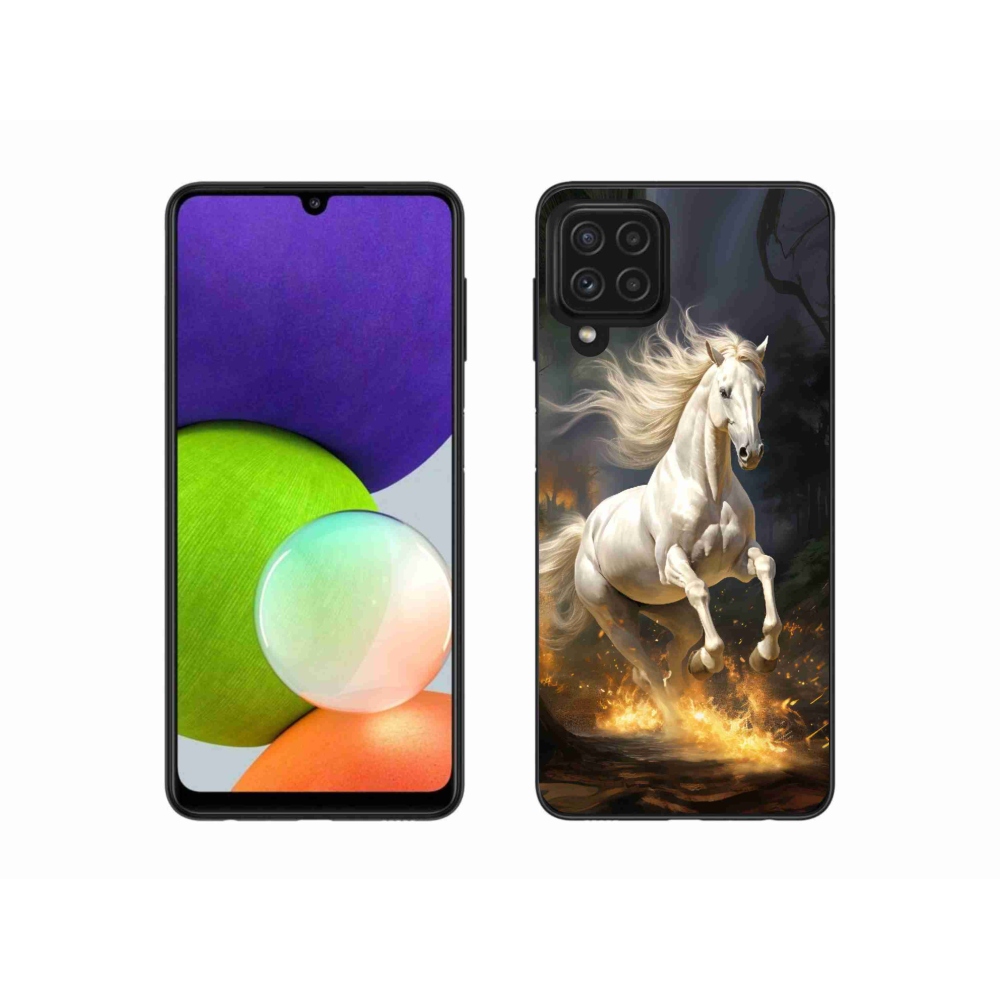 Zselés borítás mmCase Samsung Galaxy A22 4G - fehér ló 2