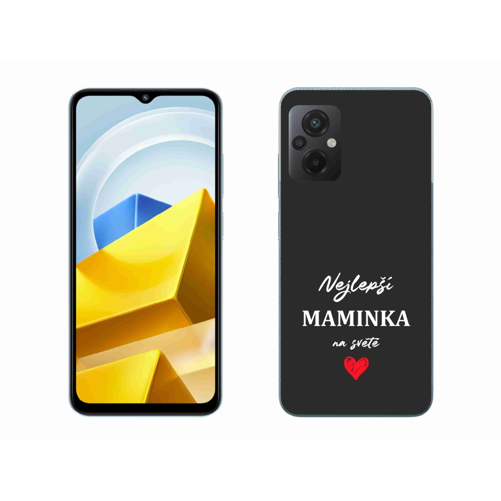 Gél borító mmCase a Xiaomi Poco M5 4G - legjobb anya 1 fekete háttérrel