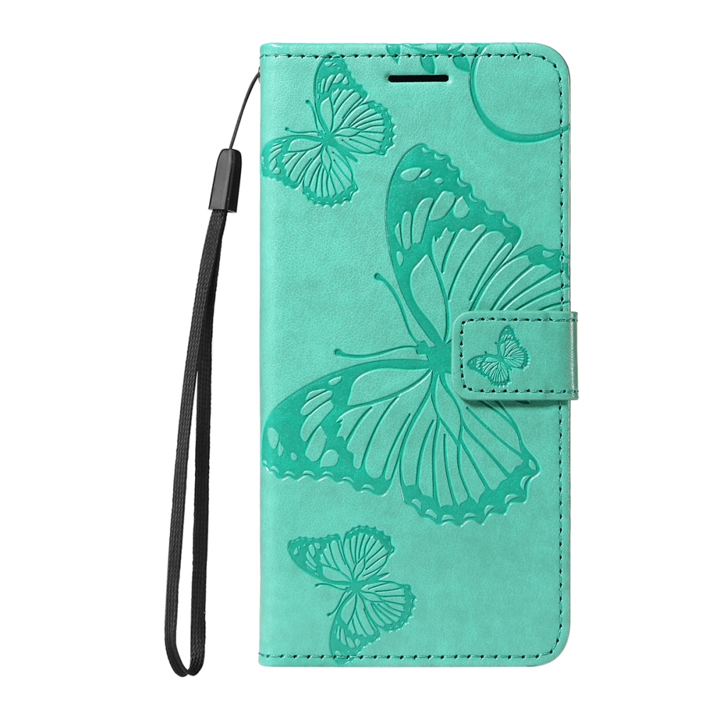 Nagy pillangó könyv tok a Xiaomi Poco F7 5G-hez - teal színű