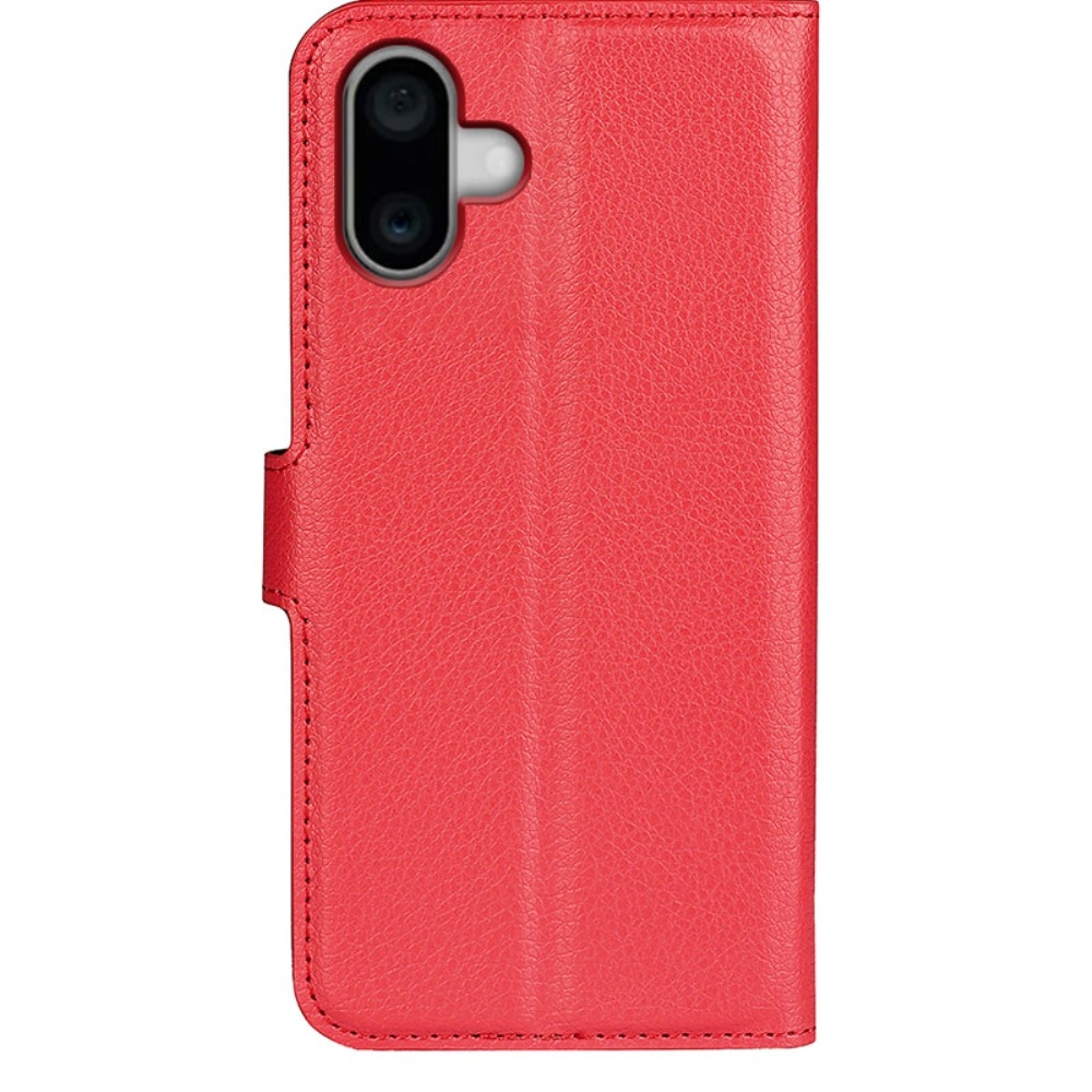 Litchi könyv tok iPhone 16-hoz - piros