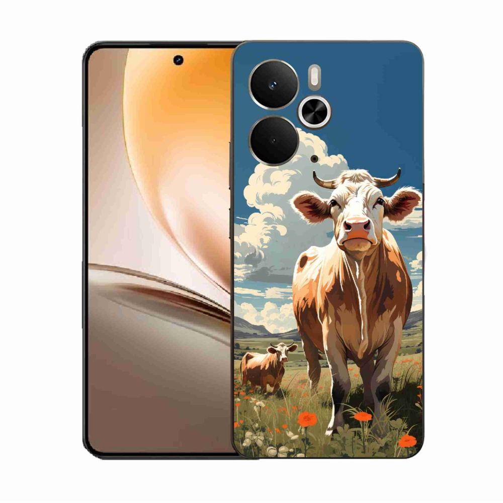 Gél borítás mmCase a Realme 14 5G számára - tehenek a réten