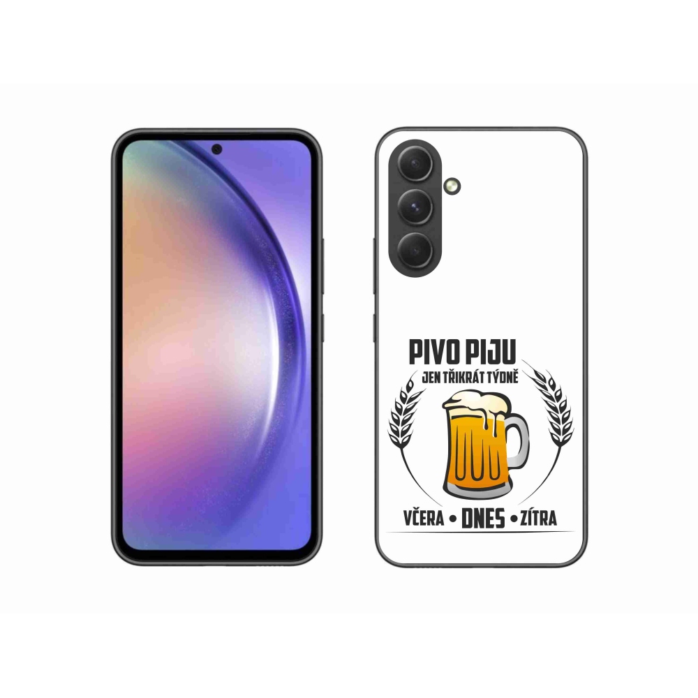 Gél borítás mmCase Samsung Galaxy A54 5G - sör motívum fehér háttérrel