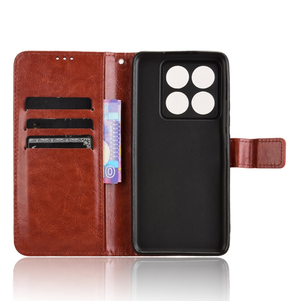 Őrült könyv tok a Xiaomi 14T Pro-hoz - barna
