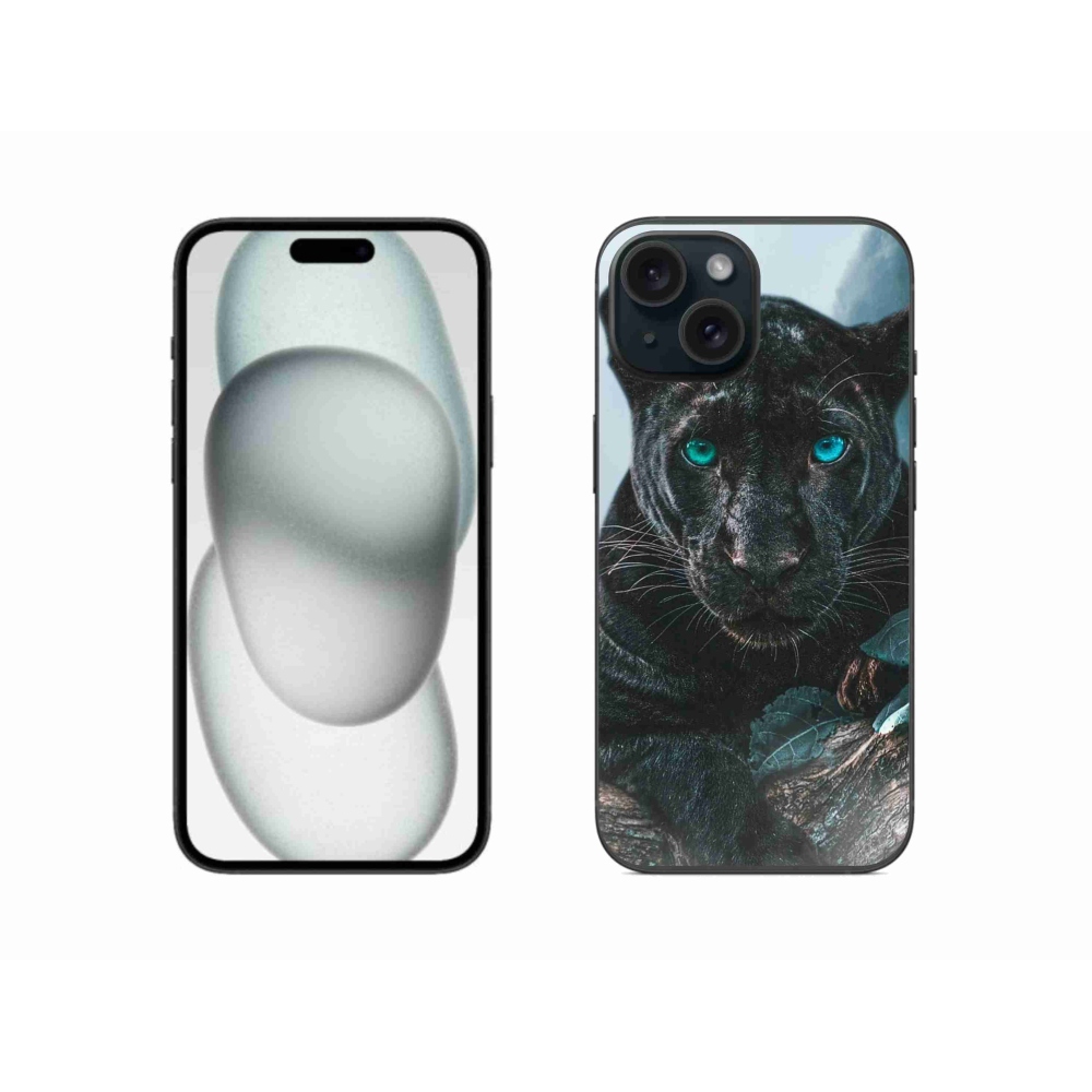 Zselés borítás mmCase iPhone 15 készülékhez - fekete párduc