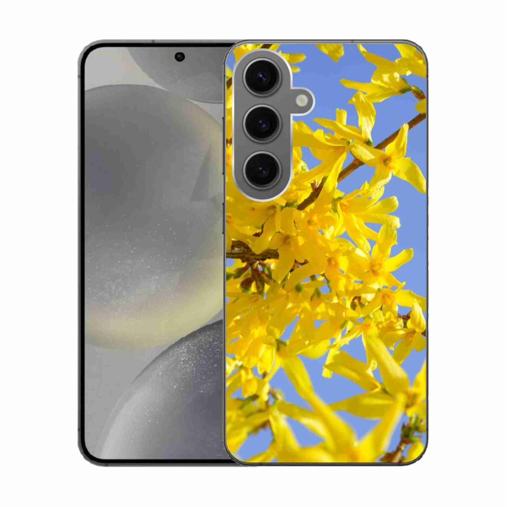 Gél védőhuzat mmCase Samsung Galaxy S24 készülékhez - sárga virágok