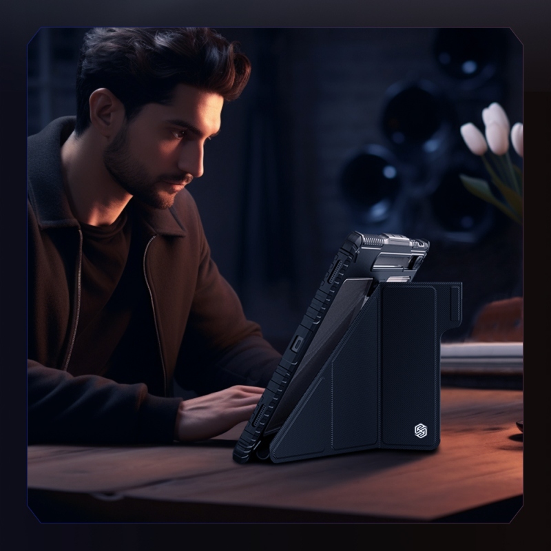 Nillkin Bumper PRO Védő állvány tok többszögű Samsung Galaxy Tab S9 Ultra Fekete