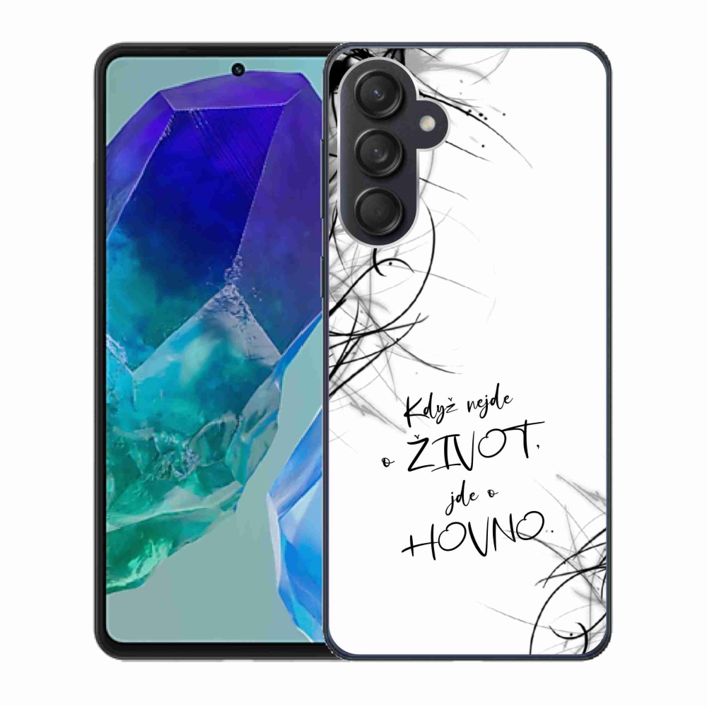 Gél borító mmCase Samsung Galaxy M55 5G - vicces szöveg 16 fehér háttér