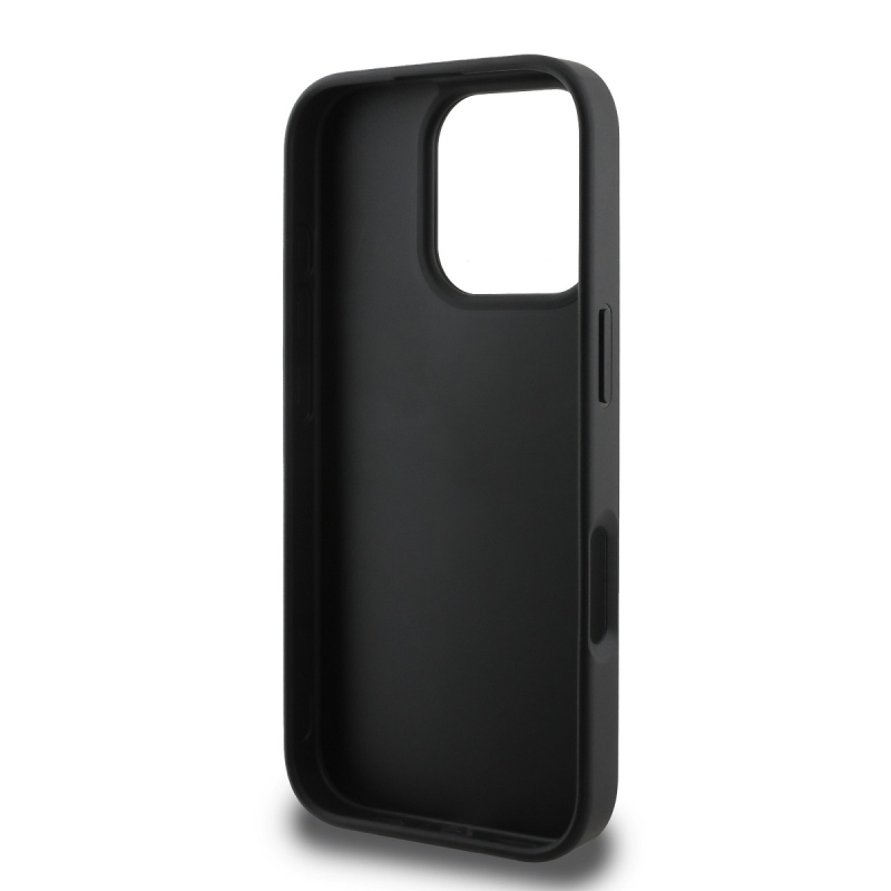 Guess PU 4G csíkos hátlap iPhone 16 Pro Max-hoz Szürke