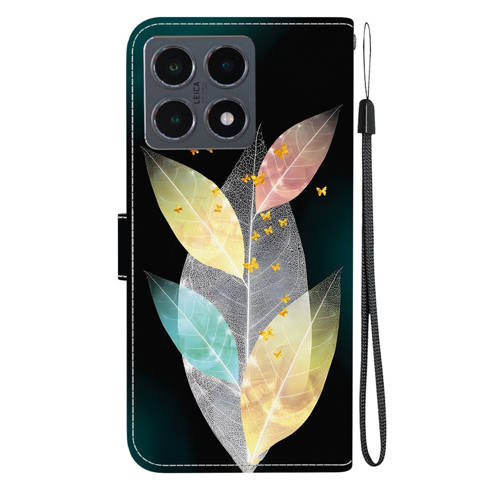 Sokoldalú könyv tok a Xiaomi 15T-hez - színes levelek