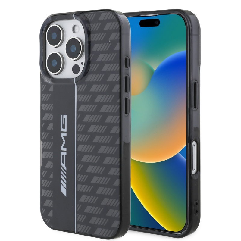 AMG Carbon Pattern hátlap iPhone 16 Pro Max fekete színű hátlaphoz