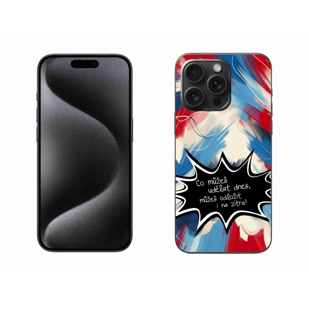 Gél borítás mmCase iPhone 15 Pro Max készülékhez - vicces szöveg 9 fekete háttér