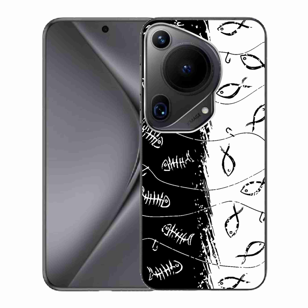 Gél borító mmCase a Huawei Pura 70 Ultra számára - csontvázak és halak