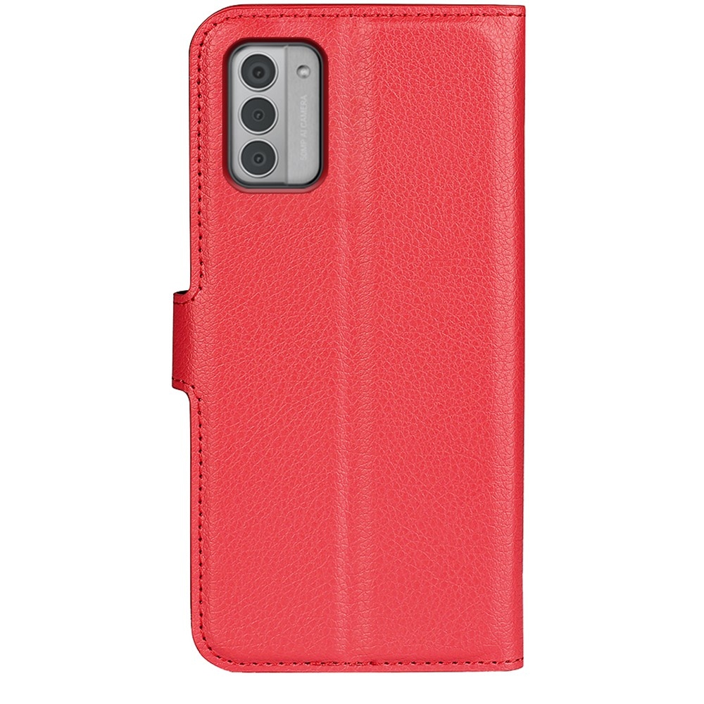 Litchi könyvtáska Nokia G42-hez - piros