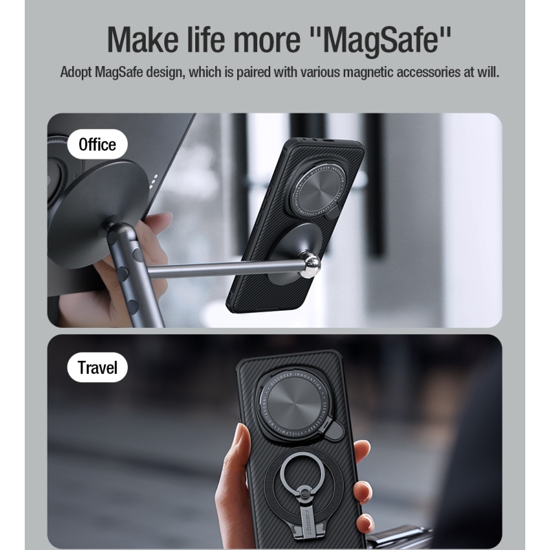 Nillkin CamShield Prop mágneses hátlap a Honor Magic 6 Pro fekete színű készülékhez