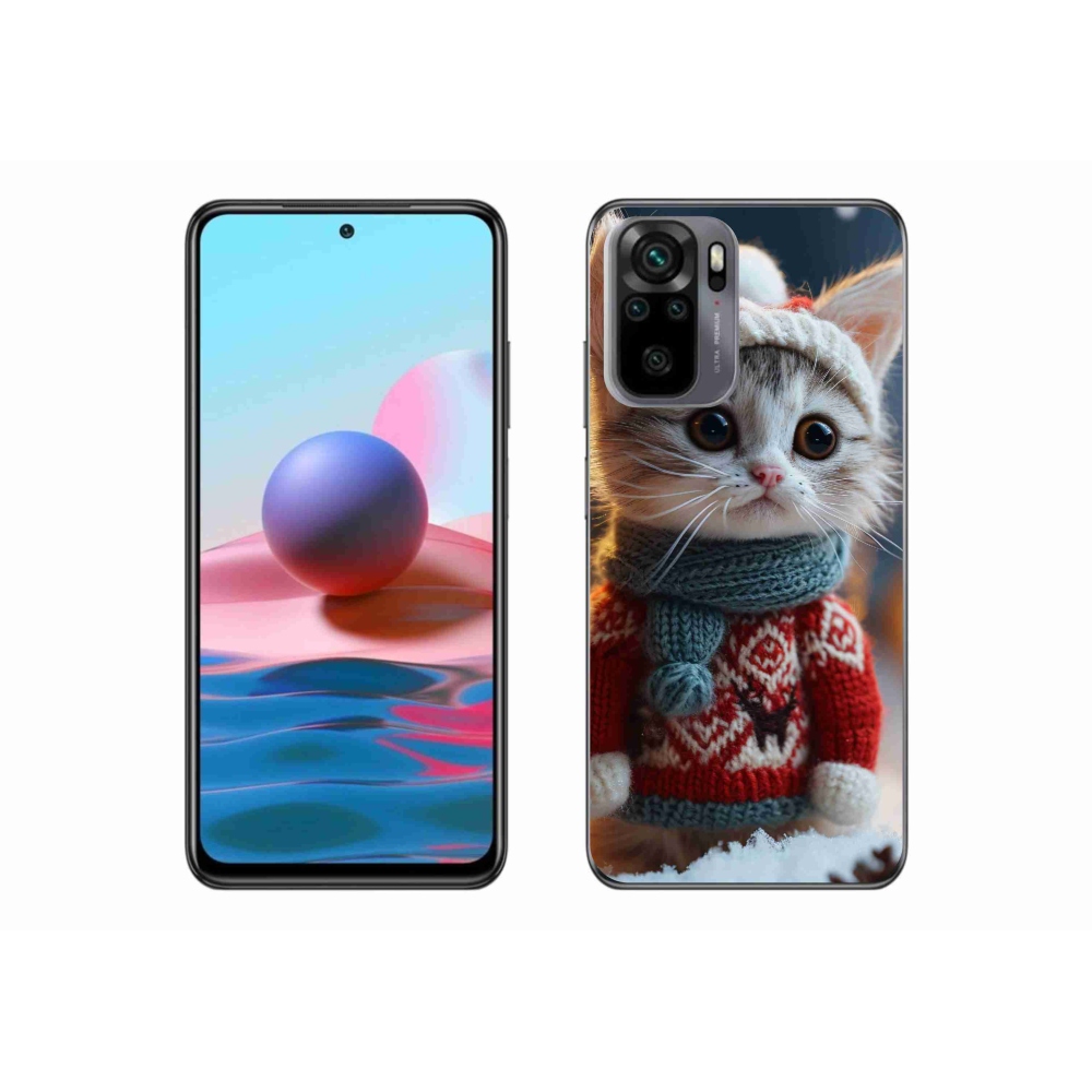 Gél borítás mmCase a Xiaomi Poco M5s készülékhez - cica pulóverben