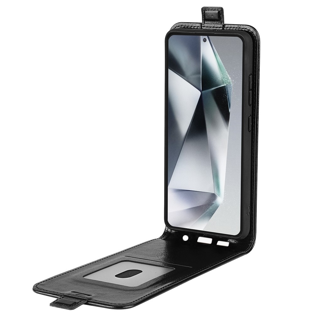 Függőleges könyvtáska Samsung Galaxy S25 Ultra készülékhez - fekete