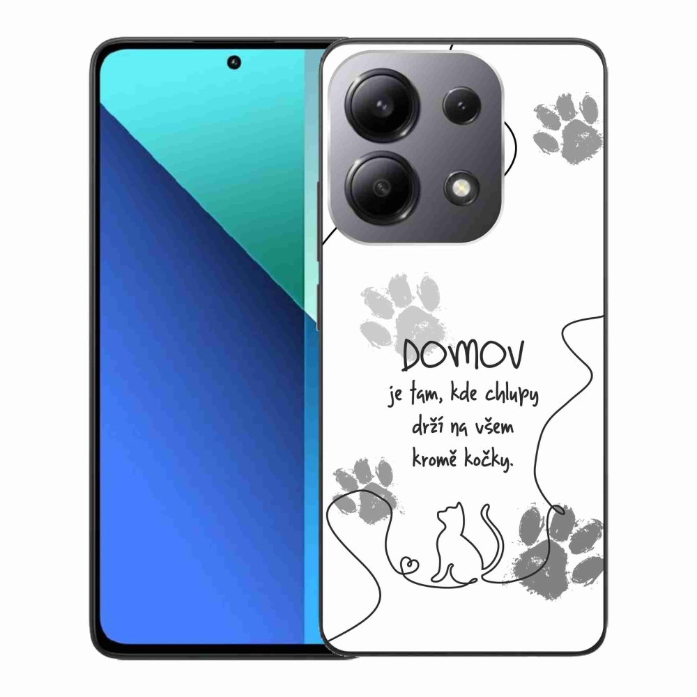 Gél borító mmCase a Xiaomi Redmi Note 13-hoz - macska motívum fehér háttérrel