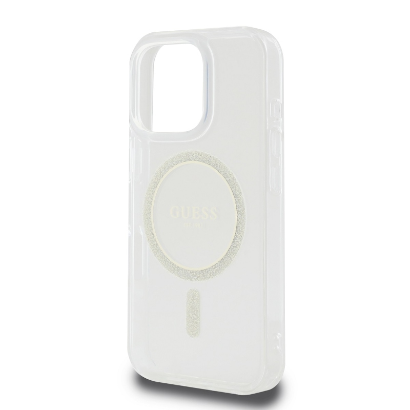 Guess IML csillogó gyűrű MagSafe hátlap iPhone 16 Pro átlátszó iPhone 16 Pro számára