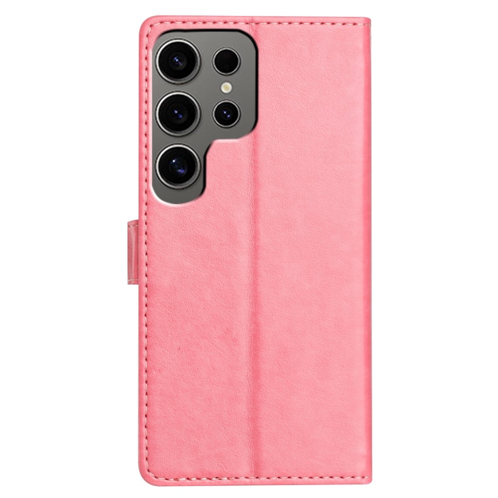 Vérrögök könyv tok Samsung Galaxy S25 Ultra - rózsaszín