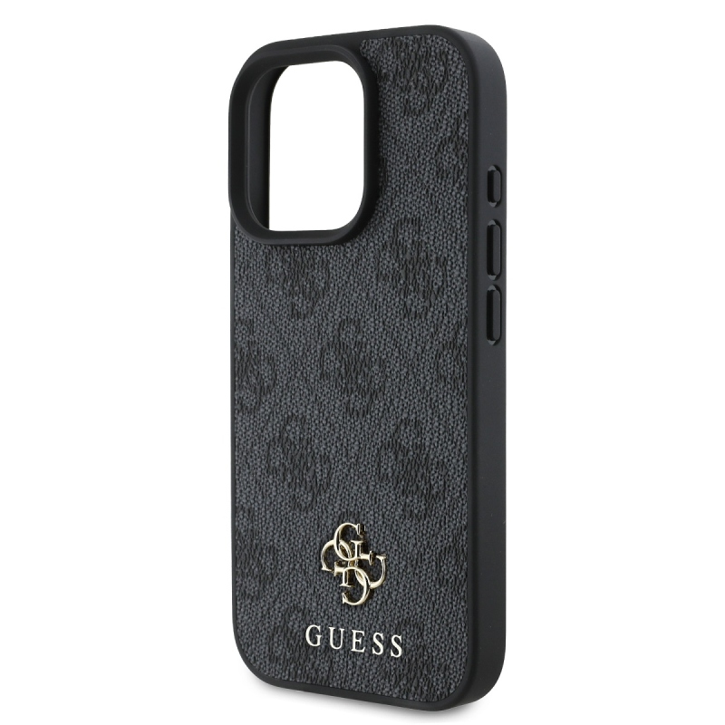 Guess PU 4G kis fém logós MagSafe hátlap iPhone 16 Pro szürke szürkéhez