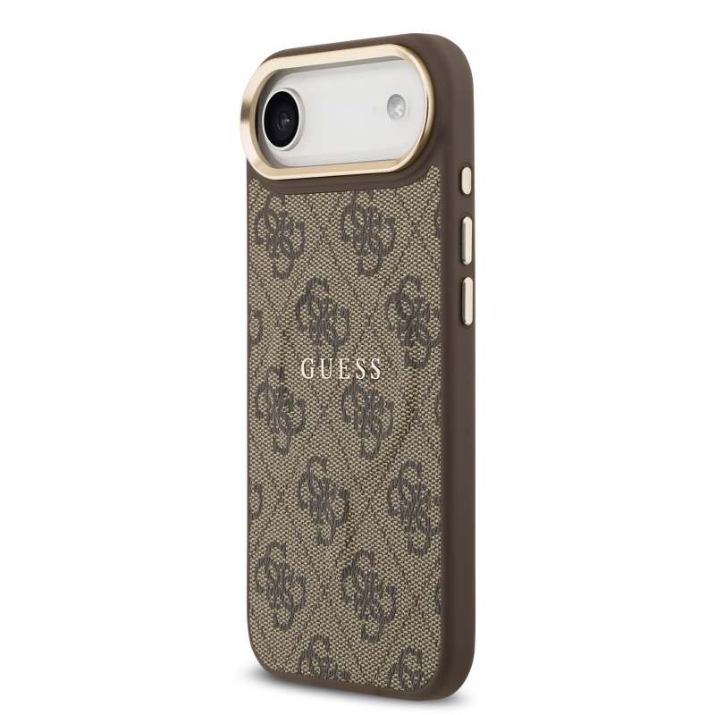 Guess PU bőr 4G arany keret MagSafe hátlap iPhone Air barna borítóhoz