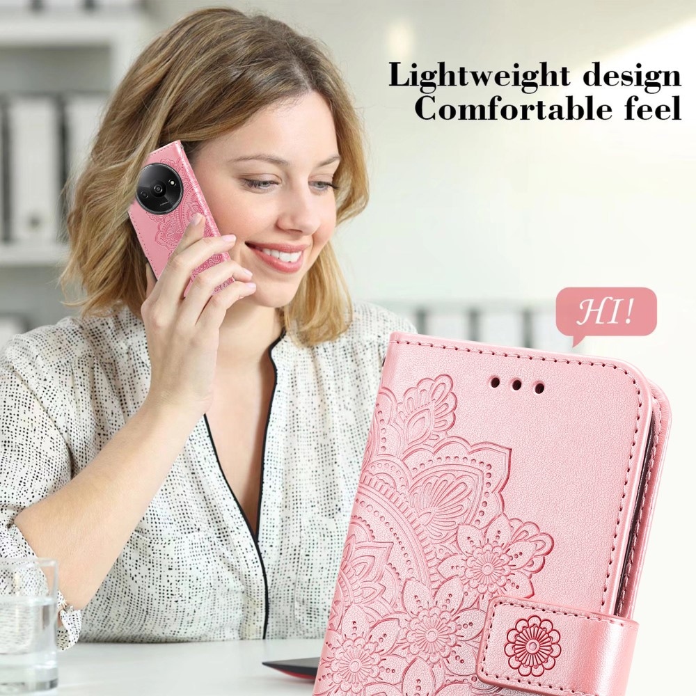 Mandala könyv tok a Xiaomi Redmi A3-hoz - rózsaszínű