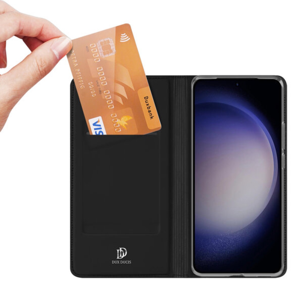 DUX könyvtáska Samsung Galaxy S24+ készülékhez - fekete