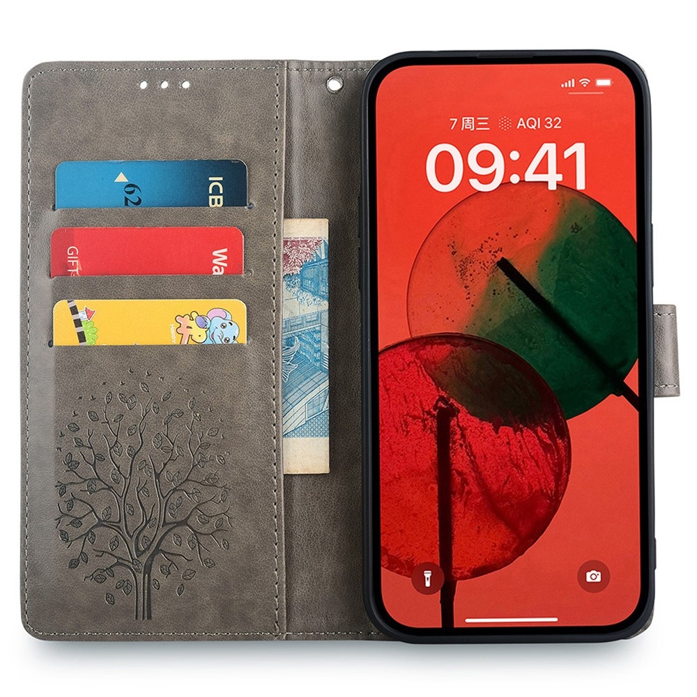 Fa könyvtáska a Huawei Pura 70 Pro-hoz - szürke
