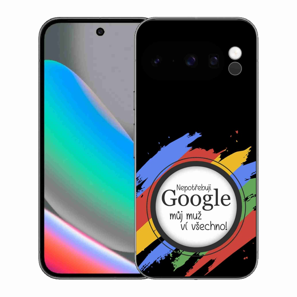 Gél borítás mmCase a Google Pixel 10 Pro - az ember tudja, hogy minden fekete háttérrel