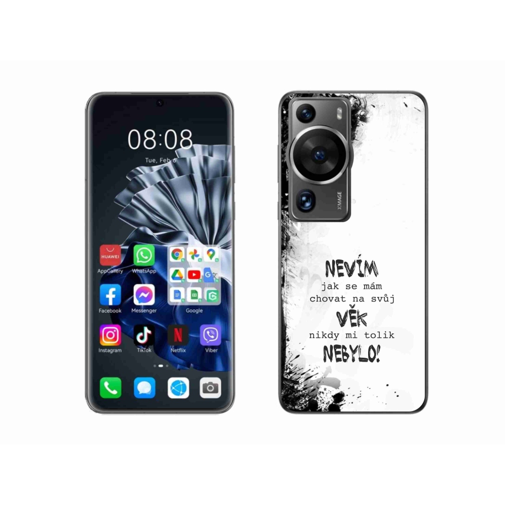 Gél borító mmCase a Huawei P60 Pro készülékhez - vicces szöveg 14 fehér háttér