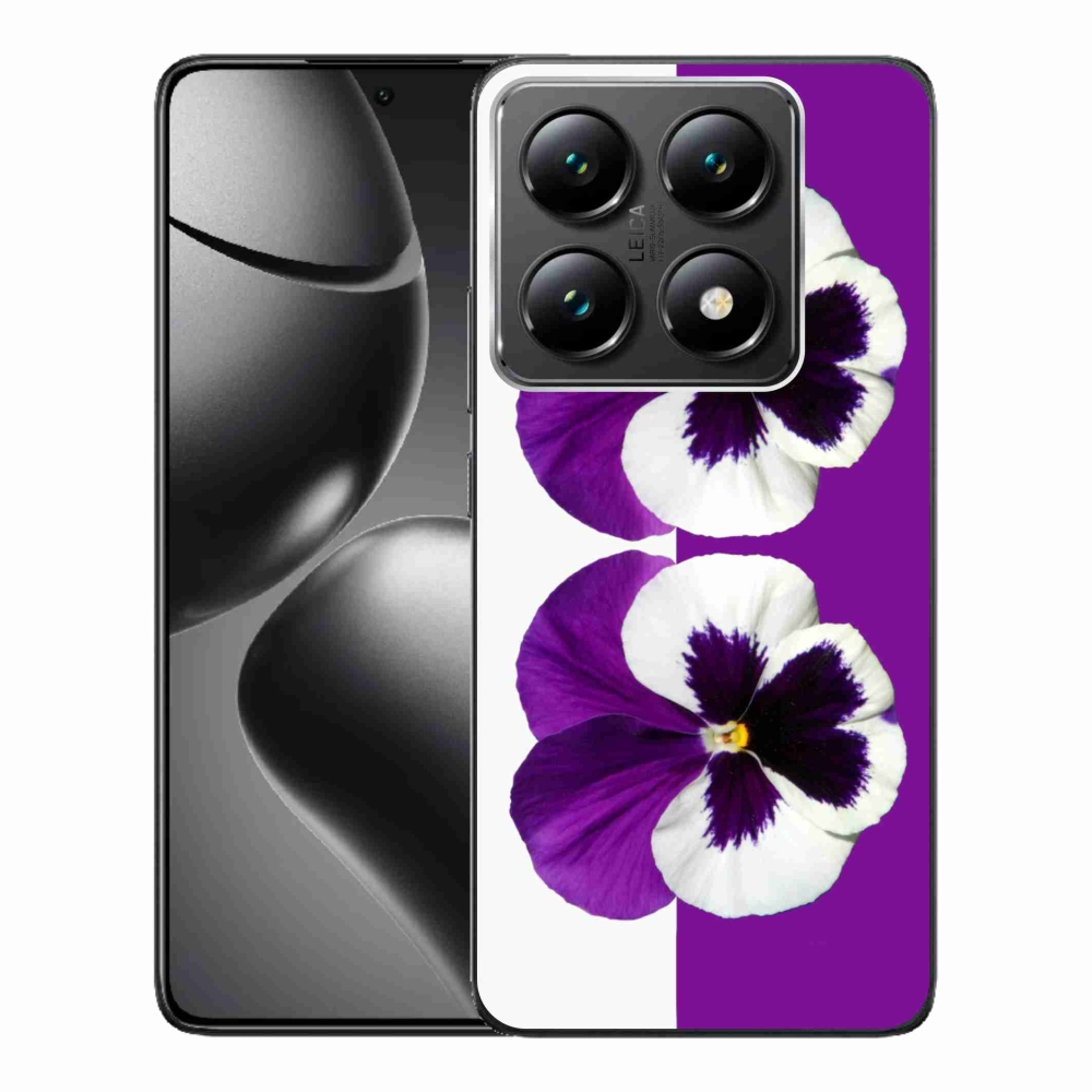Gél borítás mmCase a Xiaomi 14T Pro számára - lila és fehér virág