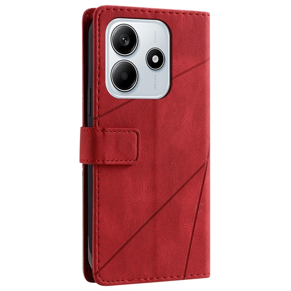Vonalak könyv tok Xiaomi Redmi Note 14 5G - piros