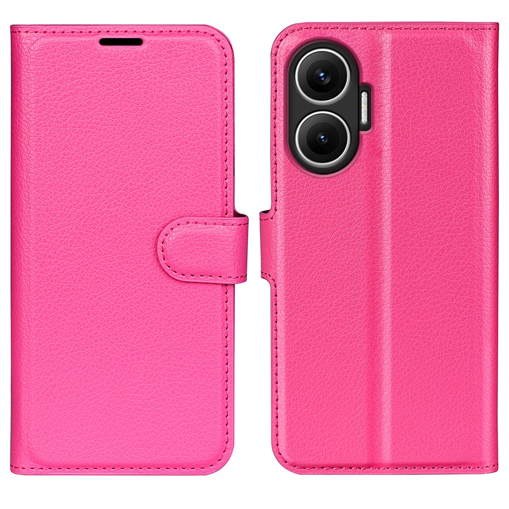 Litchi könyv tok a Xiaomi Poco F7 5G-hez - rózsaszínű