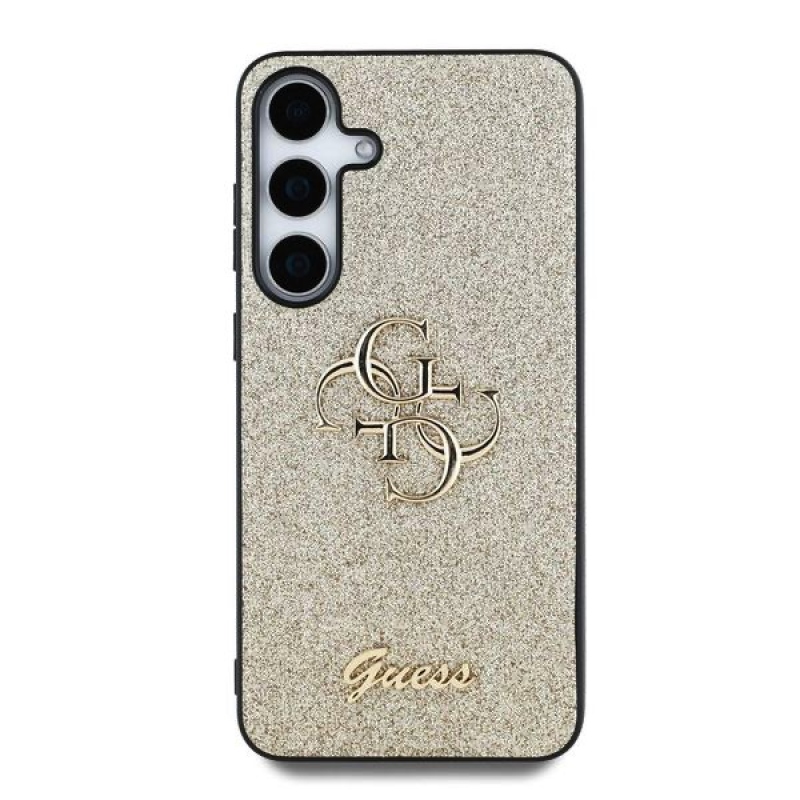Guess PU Fixed Glitter 4G Metal Logo hátlap Samsung Galaxy S25+ Arany