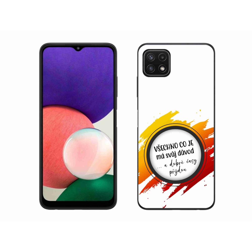 Gél borítás mmCase Samsung Galaxy A22 5G - idézet 3 fehér háttér