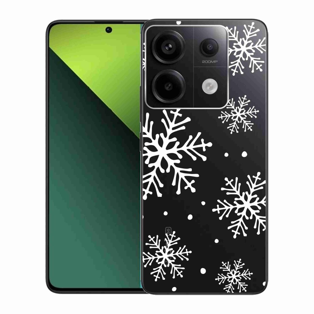 Gél borítás mmCase a Xiaomi Redmi Note 13 Pro 5G/Poco X6 5G számára - fehér pelyhek átlátszó háttéren