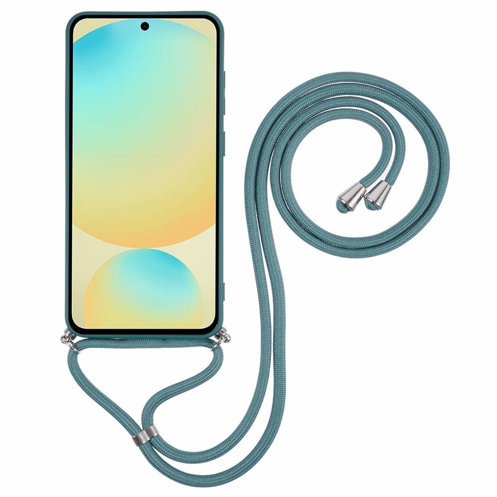 Bélelt zselés tok húzózsinórral Samsung Galaxy S25+ készülékhez - sötétzöld