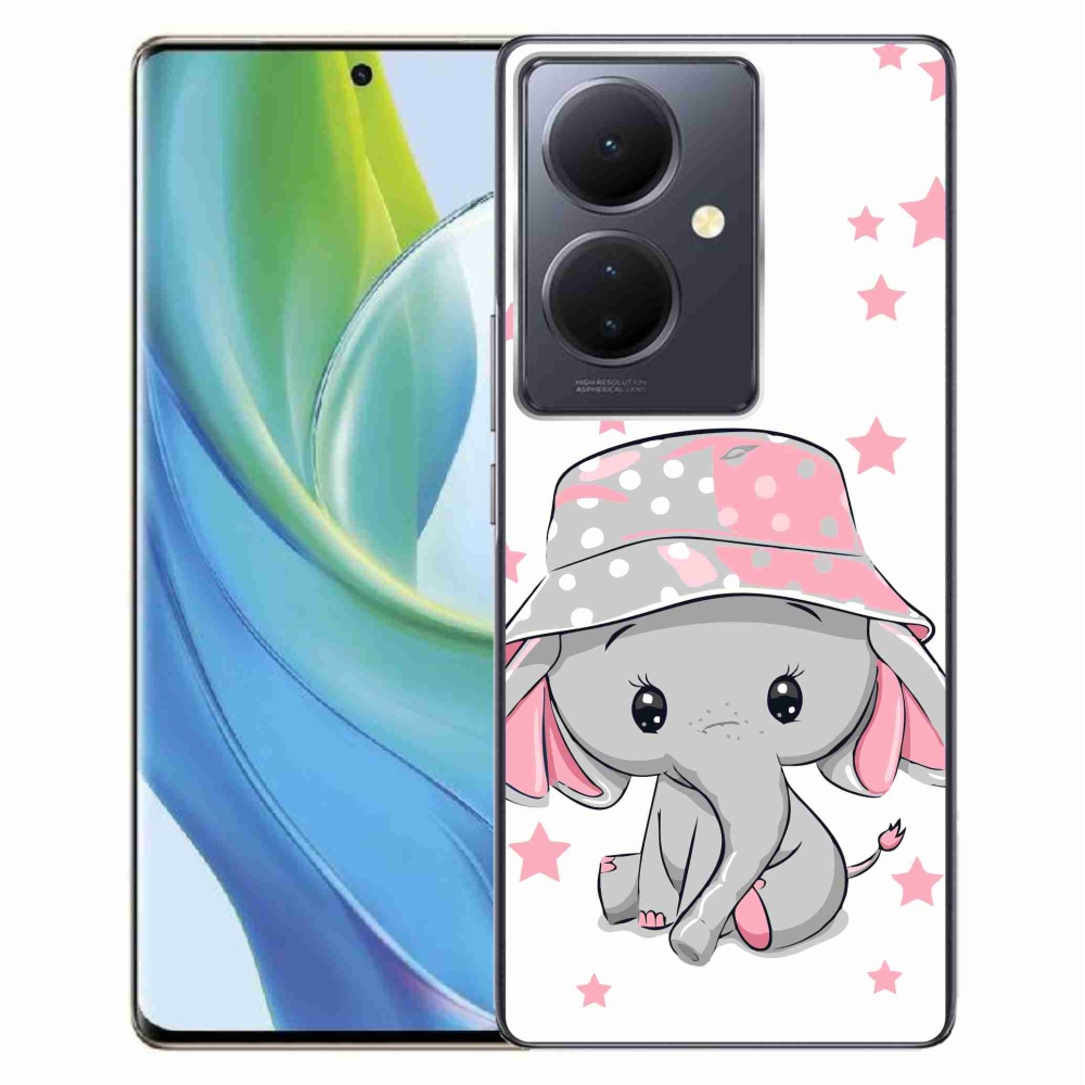Gél borító mmCase a Vivo V29 Lite 5G-n - rózsaszín elefánt