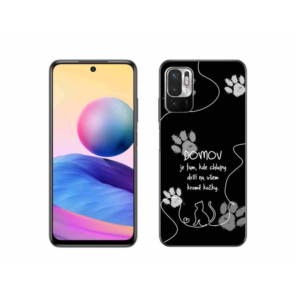 Gél borítás mmCase a Xiaomi Poco M3 Pro/5G készülékhez - macska motívum fekete háttérrel